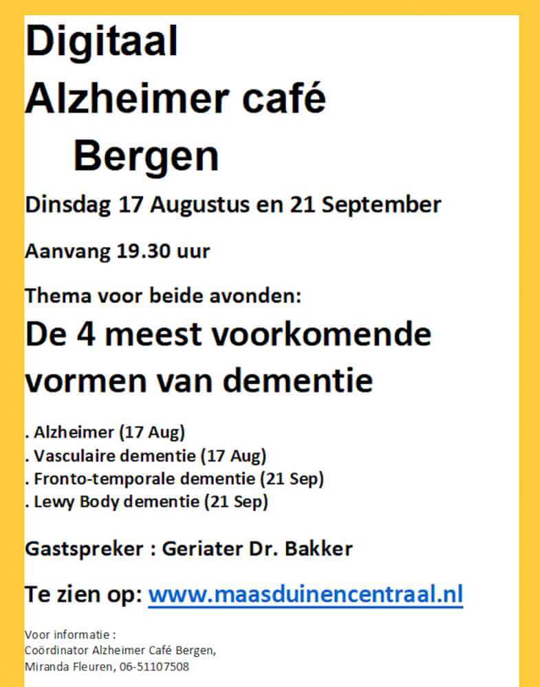 Alzheimer Cafe Bergen aug 2021